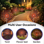 Garden Outdoor Lights, 2 Pack 120 LED Solar Garden Lights Fairy Lights Outdoor Waterproof Decorative Solar Firework Lights for Yard, Patio, Pathway, Flowerbed Party Wedding Decor, Orange