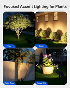 Solar Power Spot Lights Outdoor Waterproof for Christmas Decorations, Flag, Tree, Wreath, Santa Claus, Snowman, Bright LED Landscape Lamp Uplights for Outside Garden, Yard, Patio, Sidewalk,Warm White