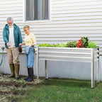 Galvanized Raised Garden Bed with Legs, 48 gallons, 48"x24"x32" Large Metal Elevated Planter Boxes with Drainage Holes,for Vegetables, Flowers, Backyard, Patio, Balcony