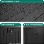 YITAHOME XXL 230 Gallon Large Deck Box,Outdoor Storage for Patio Furniture Cushions,Garden Tools with Flexible Divider,Waterproof,Lockable (Black)