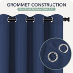Outdoor Curtains for Patio Waterproof 6 Panels - Windproof, Privacy, Weatherproof Outside Drapes for Gazebo Pergola Porch, Grommet Top and Tab Bottom, 54x108 Inch, Navy