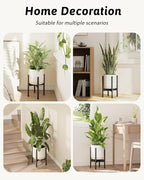 Adjustable Plant Stand Indoor, Bamboo Plant Stand Fits 8 9 10 11 12 Inches, Small Corner Planter Holder for Indoor Plants, Single Floor Plant Stands for Living Room Balcony, Pure Black