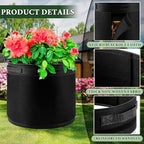 3 Pack 20 Gallon 360° Visibility Potato Grow Bags with Shading Flap, Plant Grow Bags for Growing Potatoes Heavy Duty Thickened Nonwoven Fabric Gardening Vegetable Growing Bags with Harvest Window
