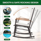 Shintenchi 2 Pcs Outdoor Rocking Chairs Set,Upgraded High Back Patio Rocking Chairs Set,Breathable Textilene Fabric Rocking Chair for Porch,Patio,Garden,Balcony,Creamy White