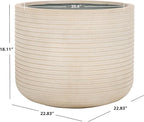 SAFAVIEH Outdoor Collection Nardo Beige Cement Ficonstone Planter Pot