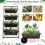 Giantex 5.2FT Vertical Raised Garden Bed, 4-Tier Elevated Planter Box w/4 Containers & Drainage Holes, Indoor Outdoor Freestanding Planter for Vegetables, Herbs, Flowers, Heavy-Duty Metal Frame