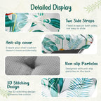 4 Pack Outdoor Chaise Lounge Chair Cushion 75.1 x 22.8 x 4.7 Inches 100% Waterproof Replacement Cotton Patio Pool Lounge Chair Cushion for Outdoor Furniture with Ties,Yellow-Green Leaf