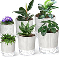 Self Watering Pots for Indoor Plants, 4/5.5/6.3 Inch Plant Pots Indoor Outdoor with Drainage Holes, Deep Reservoir, Plastic Self Watering Flower Pots