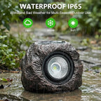 Solar Rock Lights Outdoor Garden Waterproof - Super Bright LED Solar Spotlights, Solar Powered Landscape Path Decorative Garden Stone Lights for Pathway, Walkway, Yard, Patio (4 Pack)