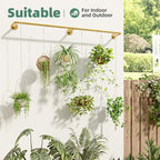 Plant Hanger Indoor Hanging Planters for Indoor Plants Hanging Plant Holder Window Plant Rod Gold Metal Shelves 63 Inch (Pot/Chains not Included
