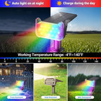 WdtPro 10 Pack Solar Color Changing Spot Lights, 10 Lighting Modes Solar Lights Outdoor Waterproof, Multicolor RGB Outdoor Lights, 9 Colors Auto Cycling Landscape Spolights for Yard Garden Decoration