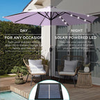 Best Choice Products 10ft Solar Polyester LED Lighted Patio Umbrella w/Tilt Adjustment and UV-Resistant Fabric