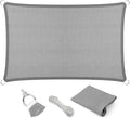 Eden's Decor Straight Flat-Edged Sun Shade Sail Rectangular 4' x 8' Grey UV-Blocking Outdoor Canopy Fabric Cloth Awning for Pergola Patio Garden Backyard Custom Size