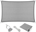 Eden's Decor Straight Flat-Edged Sun Shade Sail Rectangular 9' x 21' Grey UV-Blocking Outdoor Canopy Fabric Cloth Awning for Pergola Patio Garden Backyard Custom Size