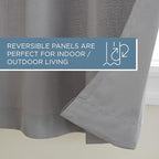 TOWN & COUNTRY BASICS Cabana Solid Heavyweight Indoor Outdoor Curtains, Light Filtering Opacity with Grommet Top, Water Repellent, 2-Pack Set, 54"x96", Medium Grey