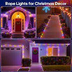 100FT 720 LED Christmas Rope Lights Outdoor Waterproof with Remote, 8 Modes and 4 Brightness Tube Lights for Patio, Outside, Garden, Indoor Outdoor Xmas Decoration (Multicolor)