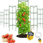 68" Tomato Cage - Trellis Stakes and Plant Support Structures for Vegetables and Climbing Plants - Tall Tomato Cages for Garden, Pots, Raised Garden Bed Outdoor (6 Pack - Extra Tall)