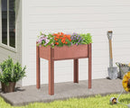 SoliWood Set of 2 Raised Garden Bed with Legs, 31x16x31'', Outdoor Wood Elevated Planter Box, Thick Legs, w/Liner