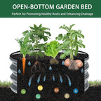 2 Pcs 2x2X1 ft Metal Galvanized Round Raised Garden Bed Kit Outdoor, Cream White Planter Garden Bed, Raised Box for Vegetables, Fruits, Flowers & Herbs