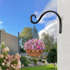 BOLITE Plant Hangers Outdoor Indoor, 12 Inch Wall Plant Hooks, Metal Bird Feeder Hanger for Hummingbird Feeders, Planters, Lanterns, Wind Chimes, Home Decor, 2 Pack, Black, Gifts for Women Men