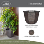 Classic Home and Garden Shaina Planting Pots - Lightweight Indoor & Outdoor Plant Pots - UV-Resistant Resin Flower Pots - Pot Planters for Flowers & Herbs (15” Northern Lights)