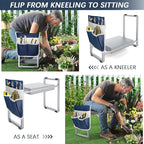 FLINTER Garden Kneeler and Seat, 10.2" Wider Heavy Duty Thick Gardening Bench for Kneeling and Seat - Multifunctional Kneeler Bench, Gardening Gifts for Women, Seniors Grandparents, Gray