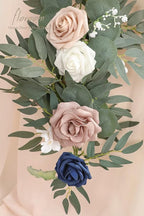 Artificial Flower Garland 6 ft Eucalyptus Willow Dusty Rose Navy