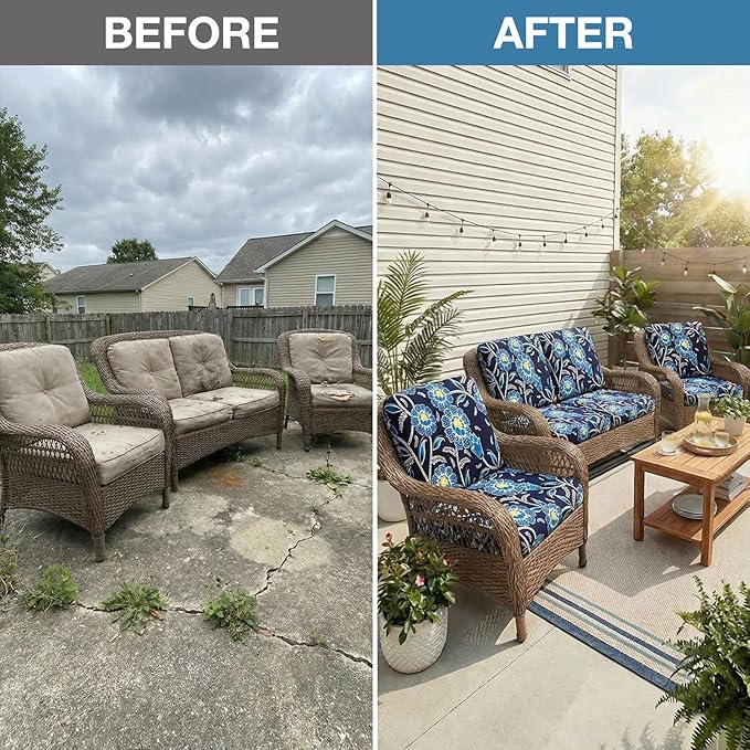 Cushion Covers Set of 14, Bluebell Stretch Fit Outdoor Patio Furniture