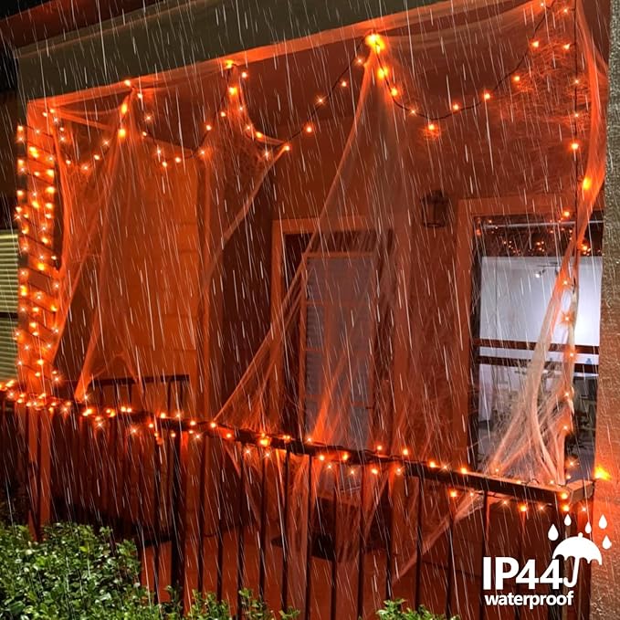 String Lights 165ft 500 LED Orange with 8 Modes and Timer