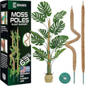 2 Pack 63'' Bendable Moss Pole Monstera Plant Support for Large Climbing Indoor Plants - Stakes for Potted Climbers - Tall Sticks Indoor Trellis for Houseplants - Accessories for Monstera Pot