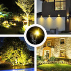 T-SUN Solar Spotlights, 4-in-1 Solar Landscape Spot Lights Outdoor Waterproof Auto ON/Off 5W Separate Solar Panel LED Lights, Solar Lights for Garden, Yard, Driveway, Pool Area(Warm White-3000K)