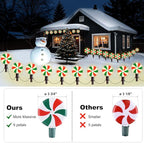 Ultimate Unicorn Christmas Lollipop Pathway Lights for Garden Christmas Decoration Red and Green, 10 LED Peppermint String Lights with Stakes for Outdoor Sidewalk Pathway Rooftop Lawn Garden