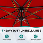 AreShark 9 FT Patio Umbrella for Outdoor, Outdoor Table Umbrella with Push Button Tilt and Crank, Outdoor Patio Umbrellas with 8 Sturdy Ribs for Market, Garden, Pool (Red)