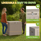 30 Gallon Outdoor Storage Box Weather Resistant UV Protection Waterproof Resin Deck Box for Garden, Patio, Porch, Delivery(Gray，30 Gallon)