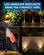 DEWENWILS 120V LED Outdoor Spotlight, 3 Extra Lenses (Red Green Yellow), 5.5W 5000K Plug in Spotlight, Waterproof Landscape Light for Yard, Tree Flag, Holiday, 5FT Extension Cord, UL Listed