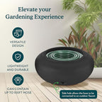 The HC Companies 21 Inch Garden Hose Pot - Durable Lightweight Plastic Decorative Hose Pot for Yard, 100-Foot Capacity Hose Storage, Black