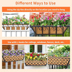 Riare 4 Pack 16 Inch Window Boxes Planters with Coco Liner, Metal Deck Railing Planter Boxes, Balcony Planters Railing Hanging, Horse Trough Window Flower Planter Boxes for Outdoor Porch Fence Patio