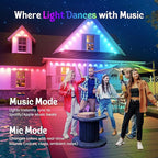 Fitop Permanent Outdoor Lights, 200FT RGB Smart LED Eaves Light, IP67 Waterproof Outdoor Strip Lights, 16 Million Colors, Extendable, App/Remote Control, Music Sync