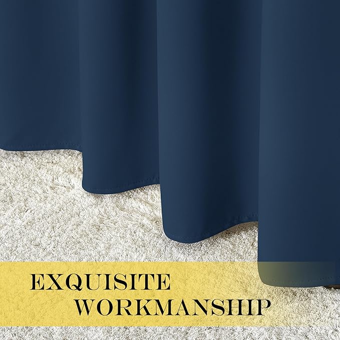 NICETOWN Blackout Room Darkening Window Curtain - Thermal Insulated Solid Grommet Blackout Patio Door Curtain/Drape for Living Room (Moroccan Blue, 1 Panel, 52 by 95-inch)