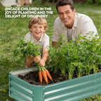 ZORMY 2 Pcs 8x2x1ft Galvanized Raised Garden Bed Outdoor, Metal Planter Boxes with Easy Assembly, Planter Raised Beds for Gardening, Flower, Plants, Vegetable, Herb - LotusGreen
