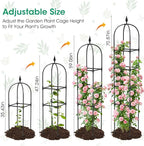 2 Pack Garden Obelisk Trellis for Climbing Plants, 71" Metal Rustproof Plant Support Rose Trellis, Tower Potted Cages for Flowers Fruits Vegetable Vines Indoor & Outdoor, Black(4 Tiers)