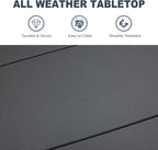 VICLLAX Patio Dining Table, Square Table Metal Outdoor Bistro Table - Image 4