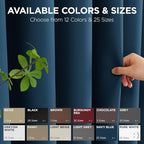 Joydeco Blackout Patio Sliding Door Curtains 96 Inches Long, Grommet Privacy Room Divider Curtains, Extra Wide Thermal Blackout Drapes for Bedroom Living Room (Navy Blue, 100Wx96L, 1 Panel)