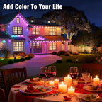 JOH Permanent Outdoor Lights, 100FT Permanent Outdoor Lights for House with RGB+IC Smart LED, App & Remote Control, DIY, IP67 Waterproof, for Super Bowl, V-Day, Thanksgiving, Daily & Holiday Party