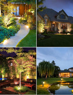 ZYAN Solar Landscape Spotlights, Separate Monocrystalline Panels & USB-C Powered 5400mAh Auto On Off Dusk to Dawn, Outdoor IP65 Waterproof, Warm White for Yard Path Patio (100 Lumens × 4 Pack)