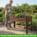 SnugNiture Raised Garden Bed with Legs, 2PCS 48×18×32in Outdoor Metal Elevated Raised Planter Box for Backyard, Patio, Balcony
