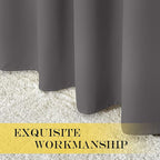 NICETOWN Bedroom Blackout Curtain Panel Extra Long - (W52 by L120 inches, Grey, 1 Panel) Grommet Energy Saving Thermal Insulated for Living Room/Flat