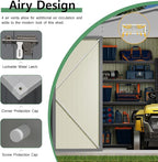 Devoko 10x12 FT Outdoor Storage Shed, Large Metal Storage Sheds with Lockable Door, Utility Garden Tool Shed with Sloping Roof, Outside Steel Storage Sheds for Patio Lawn Backyard, Gray