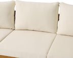 Brooklyn Outdoor 3 Seater Sofa with Cushions - Acacia Wood - Teak/Beige