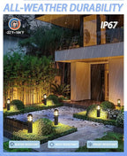 8 Pack LED Low Voltage Bollard Pathway Lights, 12V 200LM IP67 Waterproof Landscape Lighting for Garden, Driveway, Festive Outdoor Decor, 2700K Warm White